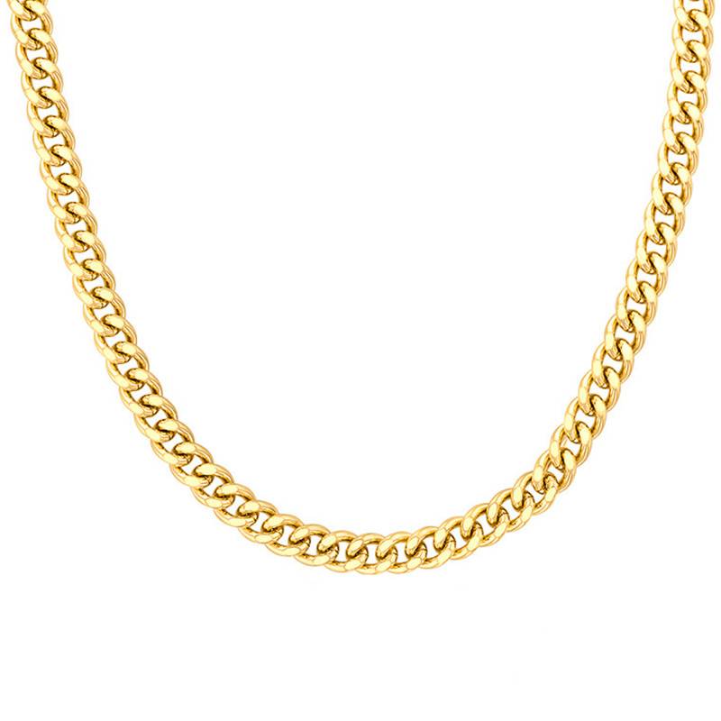 Yellow Gold-Plated Curb Chain, Length 55 cm, Width 2.50 mm - Manillon