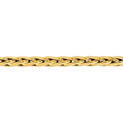 750/1000 Yellow Gold Hollow Palm-Link Chain, 45 cm, Width 5 mm to 6 mm - Manillon