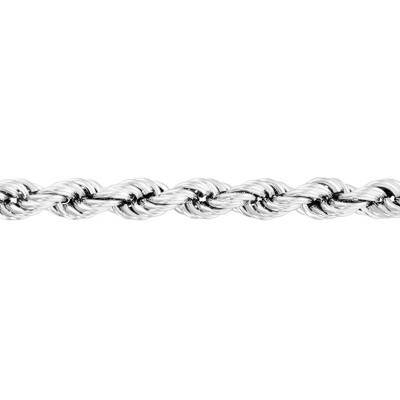 Chaîne Corde Massive, Or Blanc 750, Largeur 1,60 mm et Longueur 65 cm - Manillon