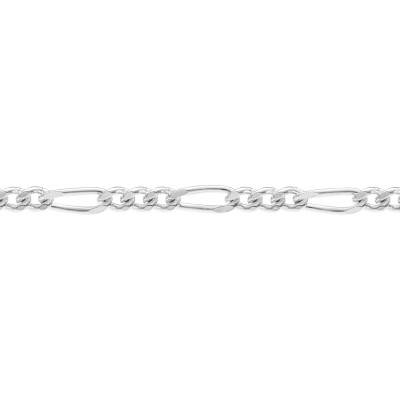 Chaîne Cheval Alternée Argent, Largeur 4,50 mm et Longueur 55 cm - Manillon