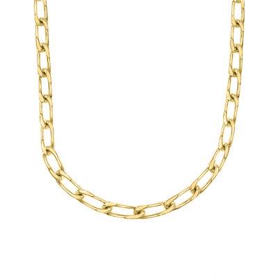Yellow Gold-Plated Oval Link Chain, Length 45 cm, Width 2.50 mm to 3 mm - Manillon