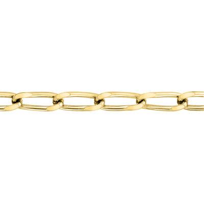 Chaîne cheval, plaqué or jaune, Largeur 2,50 à 3,00 mm et Longueur 45 cm - Manillon