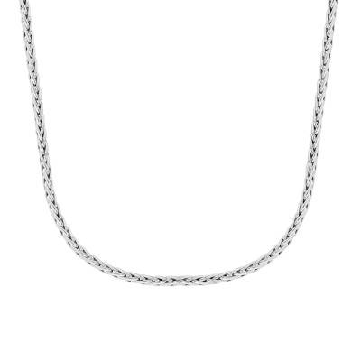 18K White Gold Hollow Palm Link Chain, 55 cm - Manillon