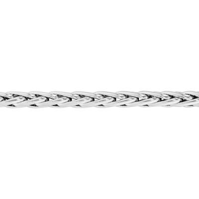 Chaîne Maille Palmier Creuse en Or Blanc 750, Longueur 60 cm - Manillon