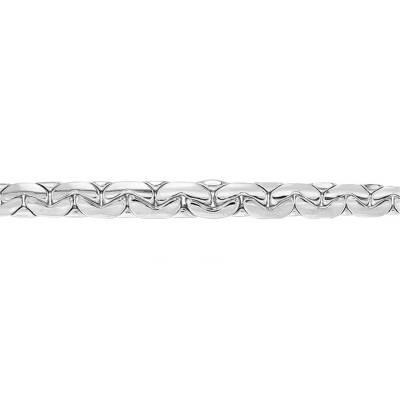 Chaîne Maille Haricot Plate, Or Blanc 750, Largeur 3 mm et Longueur 42 cm - Manillon