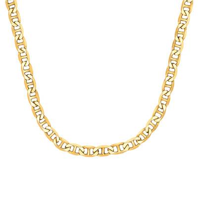 Chaîne maille marine, plaqué or jaune, Longueur 55 cm, Largeur 4,50 mm - Manillon