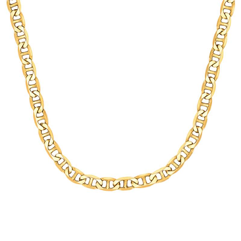 Yellow Gold-Plated Mariner Chain, Length 55 cm, Width 4.50 mm - Manillon