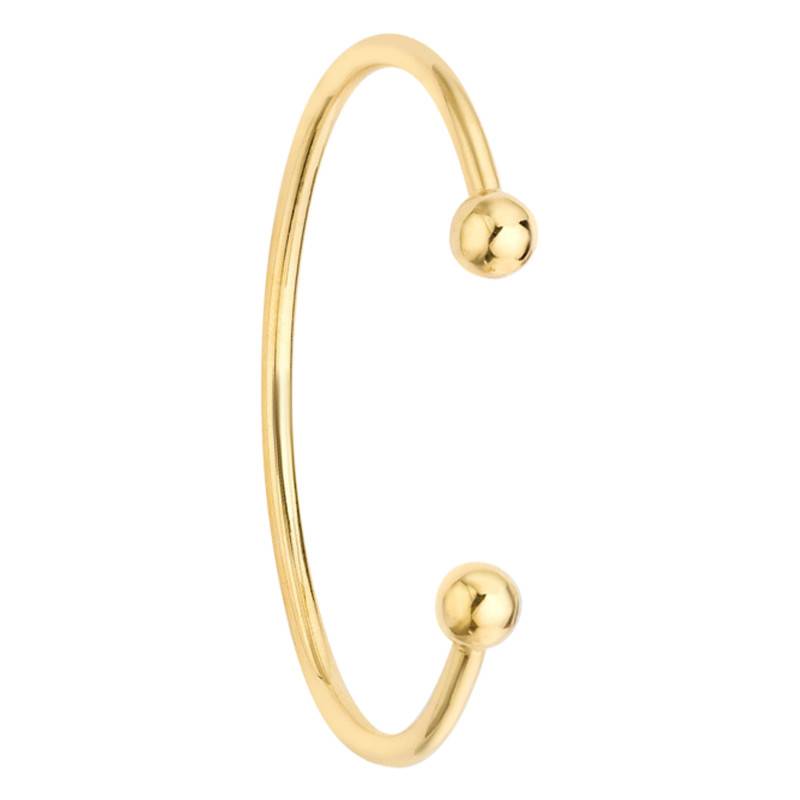 Yellow 9K Gold Children's Torque Bracelet, Diameter 38 mm, Width 2 mm - Emanessence