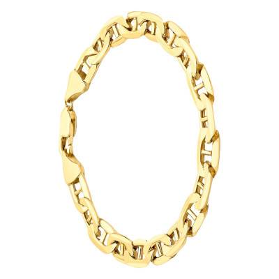 375/1000 Yellow Gold Mariner Chain Bracelet, Length 20 cm, Width 8.10 mm - Manillon