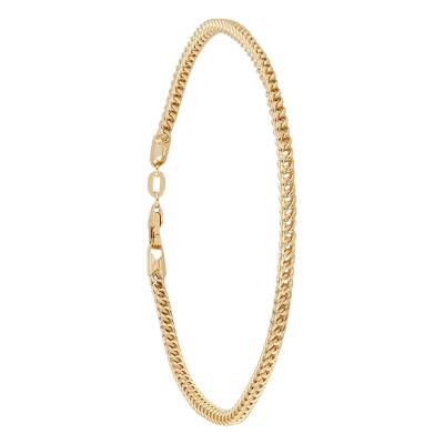375/1000 Yellow Gold Franco Chain Bracelet, Length 20 cm, Width 2 mm - Manillon