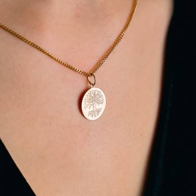375/1000 Yellow Gold Tree of Life Round Medal, 15.50 mm - Lumiosa