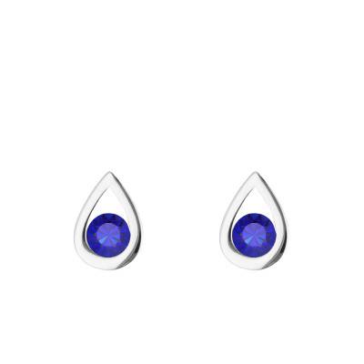 Boucles d'oreilles Gouttes en Or Blanc 750 & Saphirs - Aurora