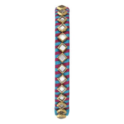 Bracelet Minati en Acier Doré & Polyester Bleu - Hipanema