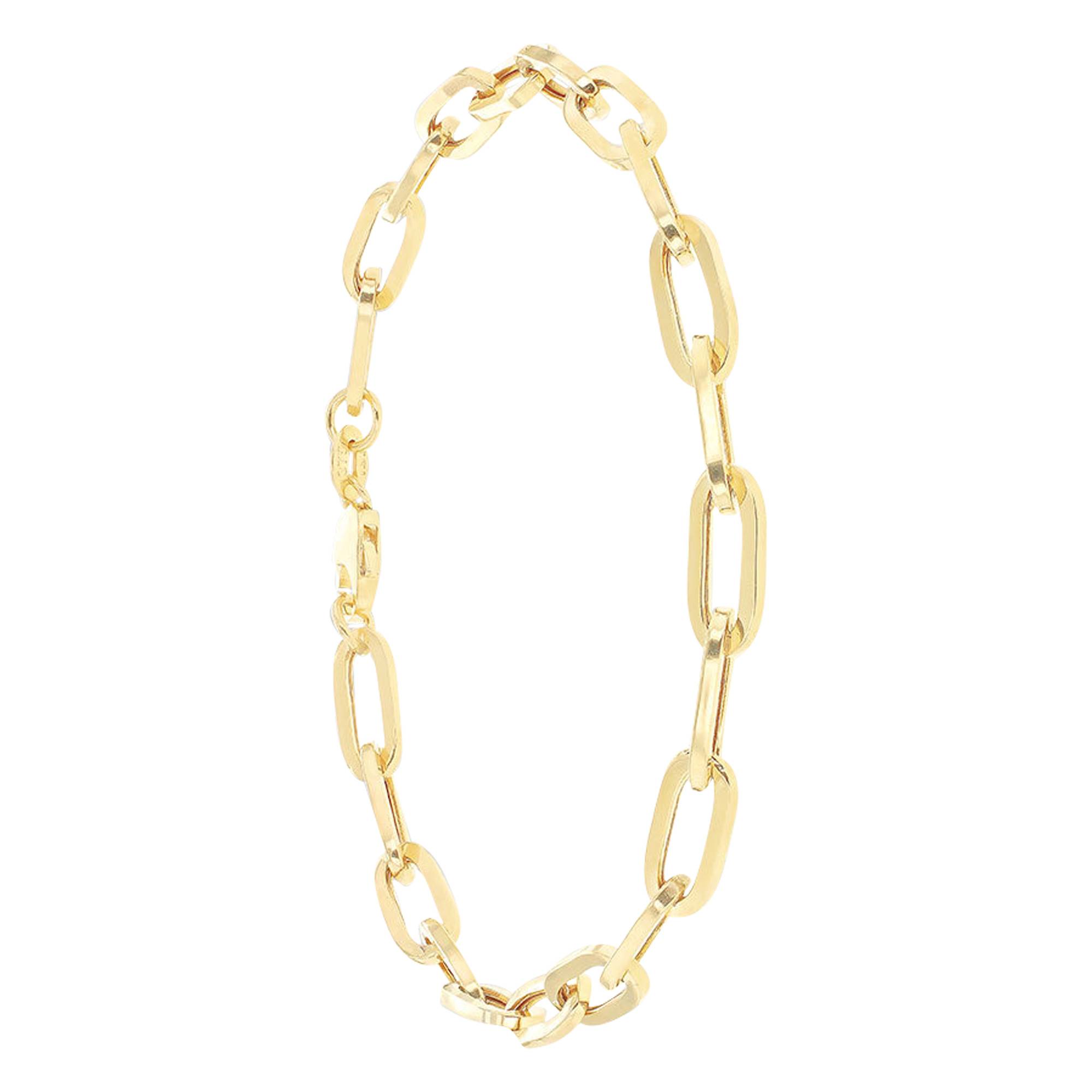 Bracelet Ovale Vintage Or Jaune Rempli 12k - 6 3/4 Pouces - Largeur 1/4 Pouce