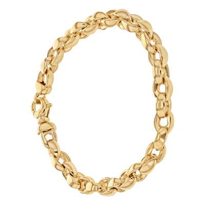 Bracelet Maille Belcher Ovale Épaisse en Or Jaune 375, Longueur 20 cm, Largeur 6,60 mm - Manillon