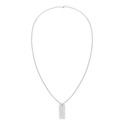 Grid Family Rectangular Plate Steel Necklace, Length 61 cm - 35000058 - Calvin Klein