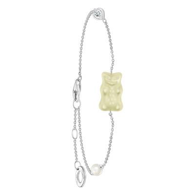Bracelet Haribo Blanc en Argent 925, Perle D'Eau Douce, Cristal & Zircone, Longueur 16 à 19 cm - A2151-052-14-L19V - Thomas Sabo