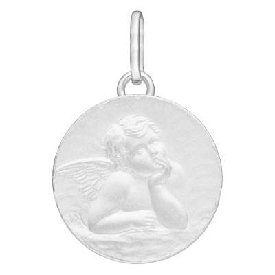 Médaille Ange Raphaël Pensif, Argent, Diamètre 16 mm - Emanessence