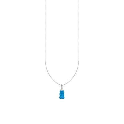 Collier Chaîne Haribo Bleu en Argent 925 & Oxydes de Zirconium et Cristal, Longueur de 40 cm à 45 cm - KE2209-052-1-L45V - Thomas Sabo
