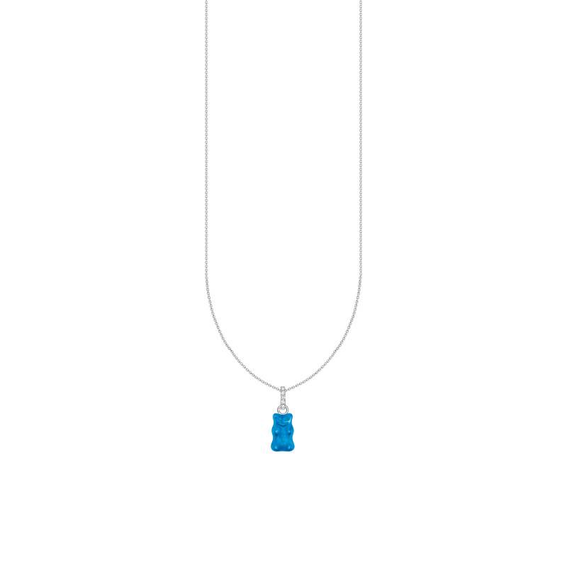 Blue Haribo 925 Silver, Zirconia & Crystal Cable Chain Necklace, 40 cm to 45 cm Length - KE2209-052-1-L45V - Thomas Sabo