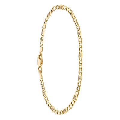 375/1000 Yellow Gold Chain Bracelet, 19 cm, 3.50 mm - Manillon