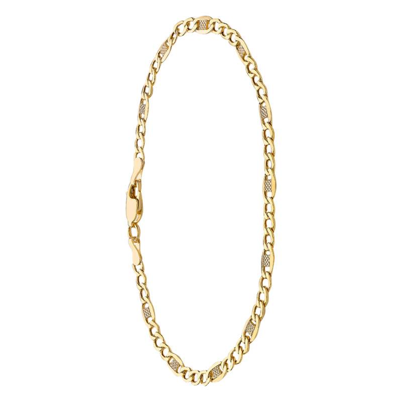 375/1000 Yellow Gold Chain Bracelet, 19 cm, 3.50 mm - Manillon