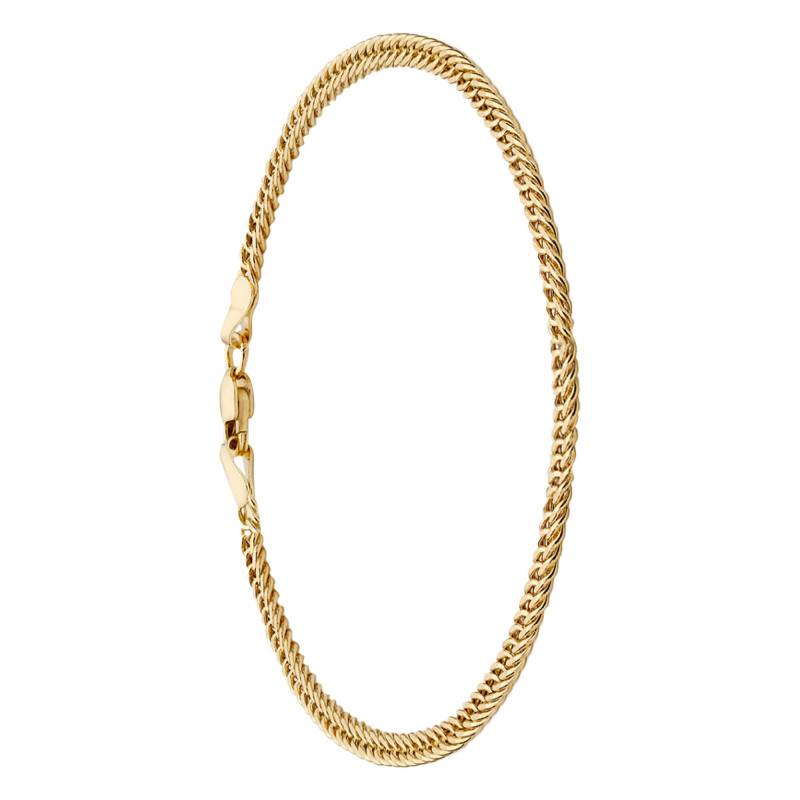 375/1000 Yellow Gold Flat Curb Chain Bracelet, 19 cm, 6 mm - Manillon