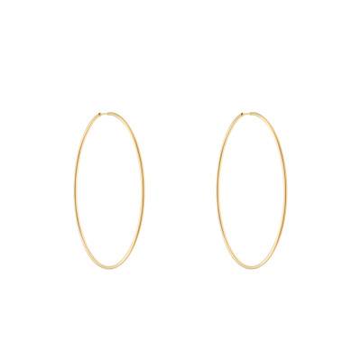 Créoles Fil Rond 2 mm en Or Jaune 750, Diamètre 25 mm - Emanessence