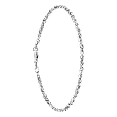 Bracelet Prince De Galles en Or Blanc 375, Longueur 18 cm, Largeur 2,10 mm - Manillon