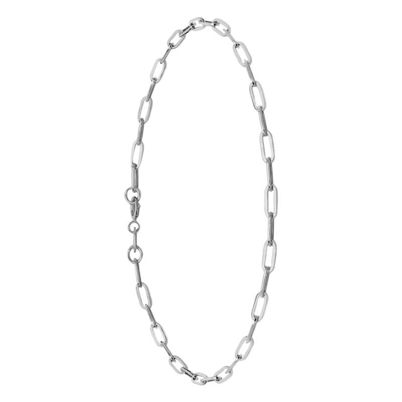375/1000 White Gold Oval Link Chain Bracelet 18.50 cm, 2.30 mm - Manillon