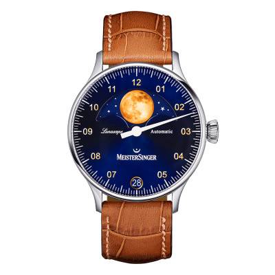 Lunascope Sunray Blue/Gold Watch LS908G - MeisterSinger