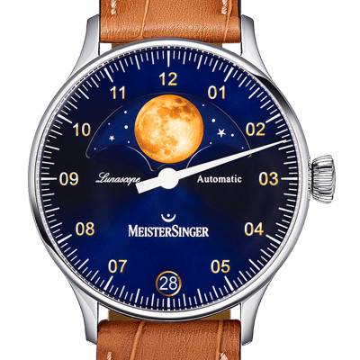 Montre Lunascope Bleu soleillé/Doré LS908G - MeisterSinger