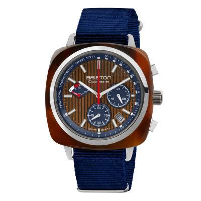 Walnut Wood Clubmaster Regatta Chrono Date Watch 241542.SA.T.15W - Briston
