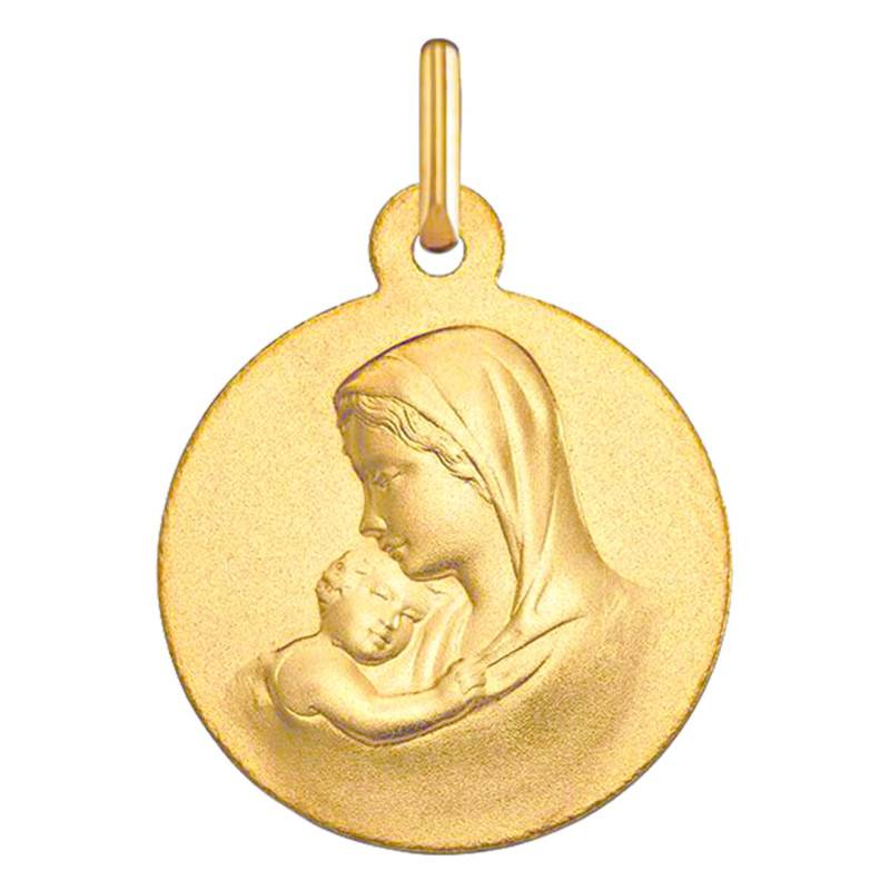 Round Smooth Virgin Maternity Medal 750/1000 Yellow Gold, Diameter 18 mm - Argyor