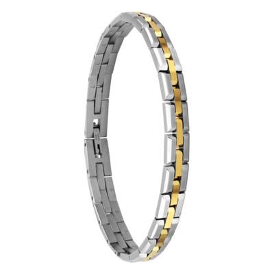 Gold Two-Tone Steel Factory Bracelet, Length 21 cm - HB0283 - Rochet