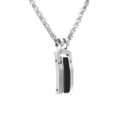 Trinidad Steel & Silicone Necklace, Length 50 cm - P461081 - Rochet