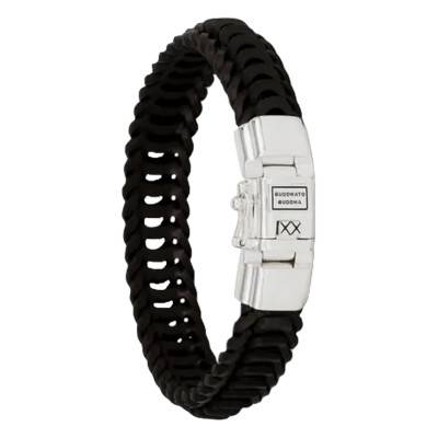 Bracelet Lars en Cuir Marron & Argent 925, Longueurs 19 à 23 cm - Buddha to Buddha