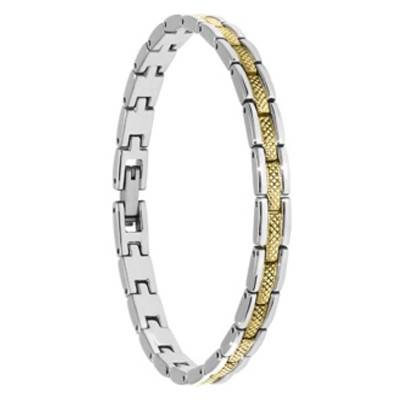 Bracelet Santorin en Acier Bicolore, Largeur 6,00 mm, Longueur 21 cm - HB4763 - Rochet