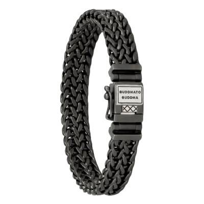 Julius Black Rhodium-Plated 925 Sterling Silver Bracelet, Width 10.50 mm, Length 19 cm to 23 cm - Buddha to Buddha