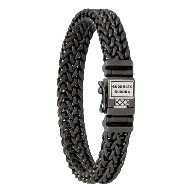 Julius Black Rhodium-Plated 925 Sterling Silver Bracelet, Width 10.50 mm, Length 19 cm to 23 cm - Buddha to Buddha