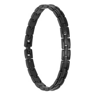 Bracelet Santorin en Acier Noir, Longueur 21 cm, Largeur 6 mm - HB4761 - Rochet