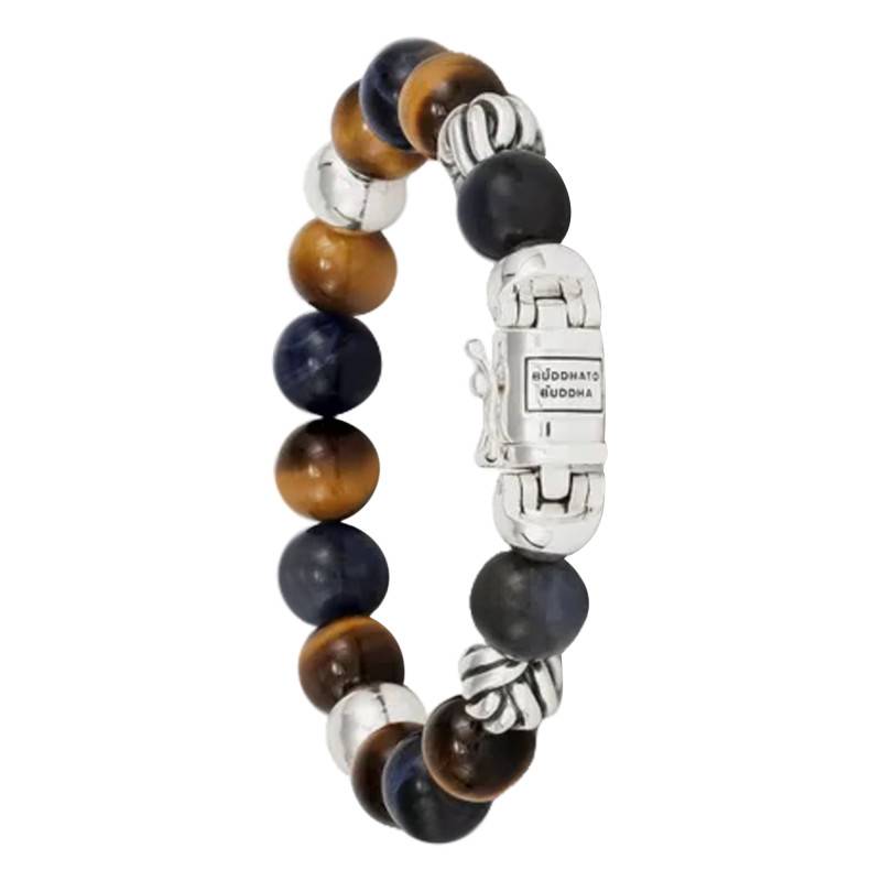 Spirit 925 Silver, Sodalite & Tiger's Eye Bracelet, Length 19 cm to 23 cm - Buddha to Buddha