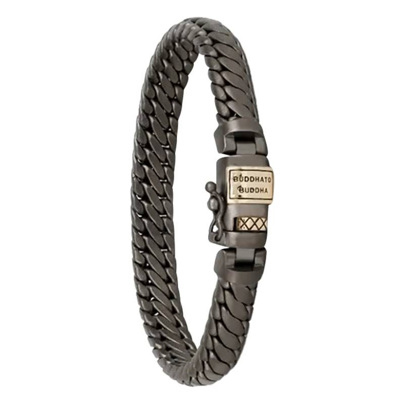 925 Silver & 585 Yellow Gold Ben XS Bracelet, Length 16 cm to 19 cm, Width 8.10 mm - Buddha to Buddha