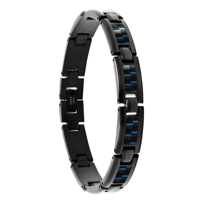 Black Steel & Blue Thread Carbon Mercury Bracelet, Width 10.50 mm, Length 21.50 cm - HB5331916 - Rochet