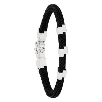 Bracelet Sterk & Positief Denise en Corde Noire & Argent 925, Longueur 16 à 19 cm - Buddha to Buddha