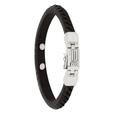 Bracelet Komang Small en Cuir Marron & Argent 925, Largeur 7 mm, Longueur 19 & 21 cm - Buddha to Buddha