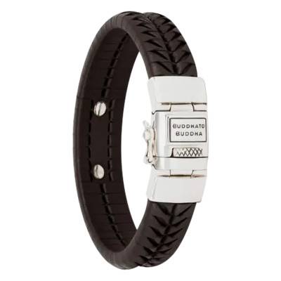 Bracelet Komang Double en Cuir Marron & Argent 925, Longueur 19 à 21 cm - Buddha to Buddha