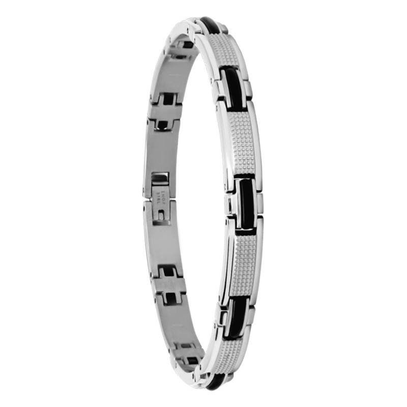 Steel & Silicone Magnum Bracelet, Length 22 cm - B031980 - Rochet