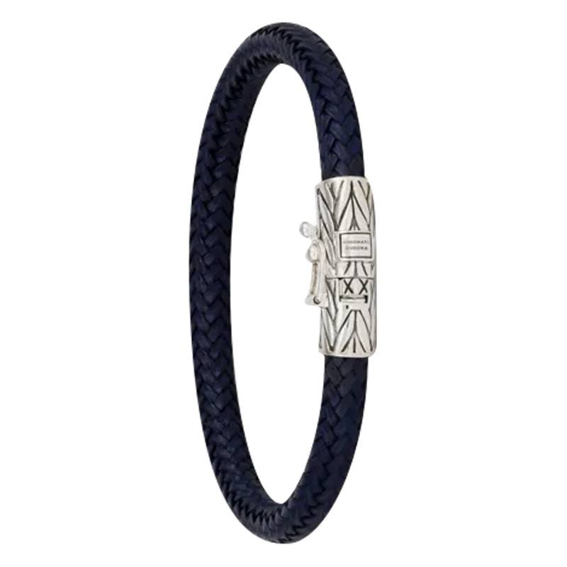 Ellen Blue Leather & 925 Silver Bracelet, Length 17 cm to 21 cm - Buddha to Buddha