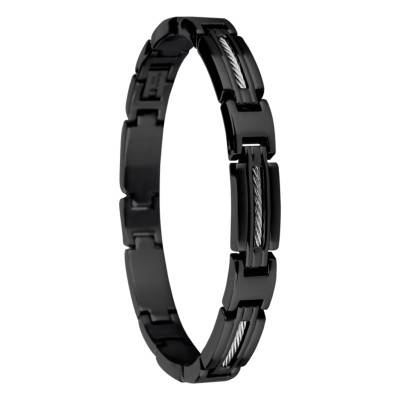 Bracelet Marina en Acier Noir, Longueur 21 cm - B062391 - Rochet